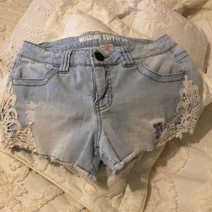 Mossimo lace denim shorts